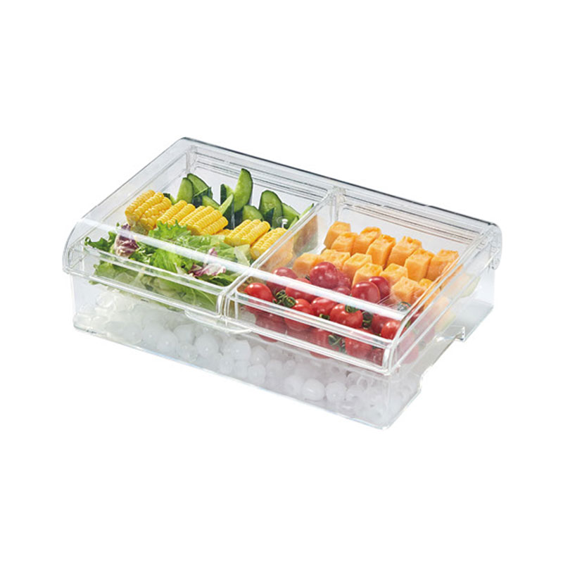 Ice Chilled Party Platter magna removeri servientes Tray in II Removable acetabula + III Tongs