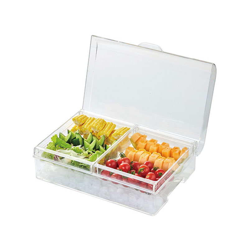 Ice Chilled Party Platter magna removeri servientes Tray III Tongs